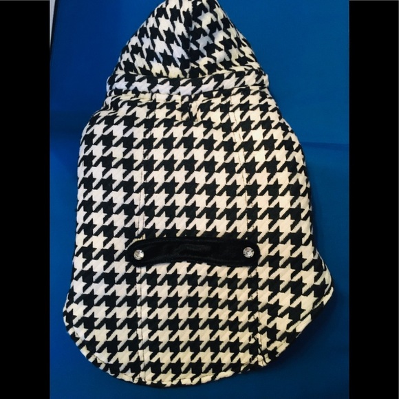 Herringbone Pet Coat with Rhinestone B/W NWOT - Picture 8 of 8